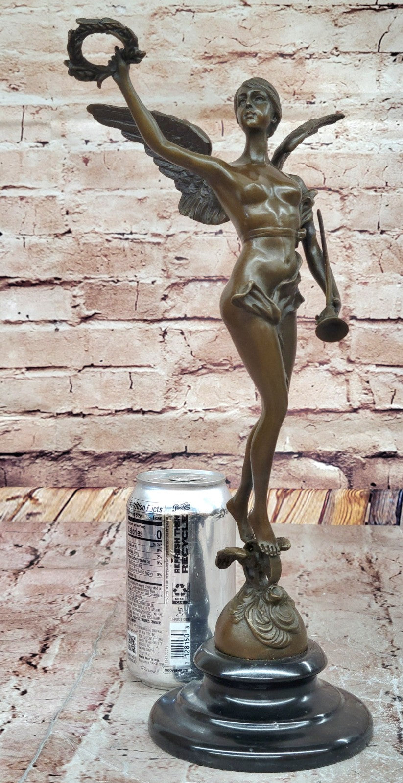 A. Bofill Bronze Sculpture Angel with Laurel Wreath Archangel Nike Mythical Statue Gift