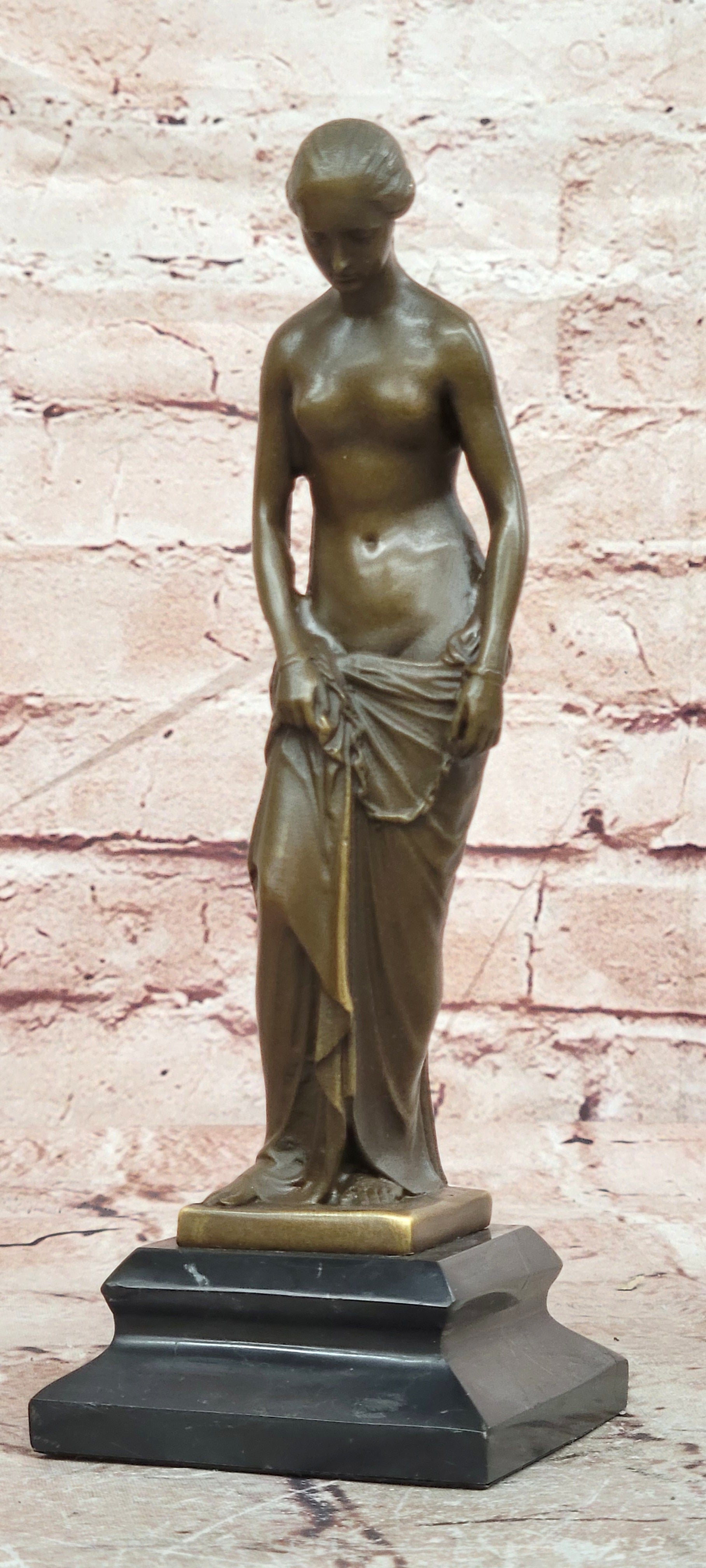 Milo Bronze Female Venus Sculpture Bath Scene Collectible Fine Art Statue