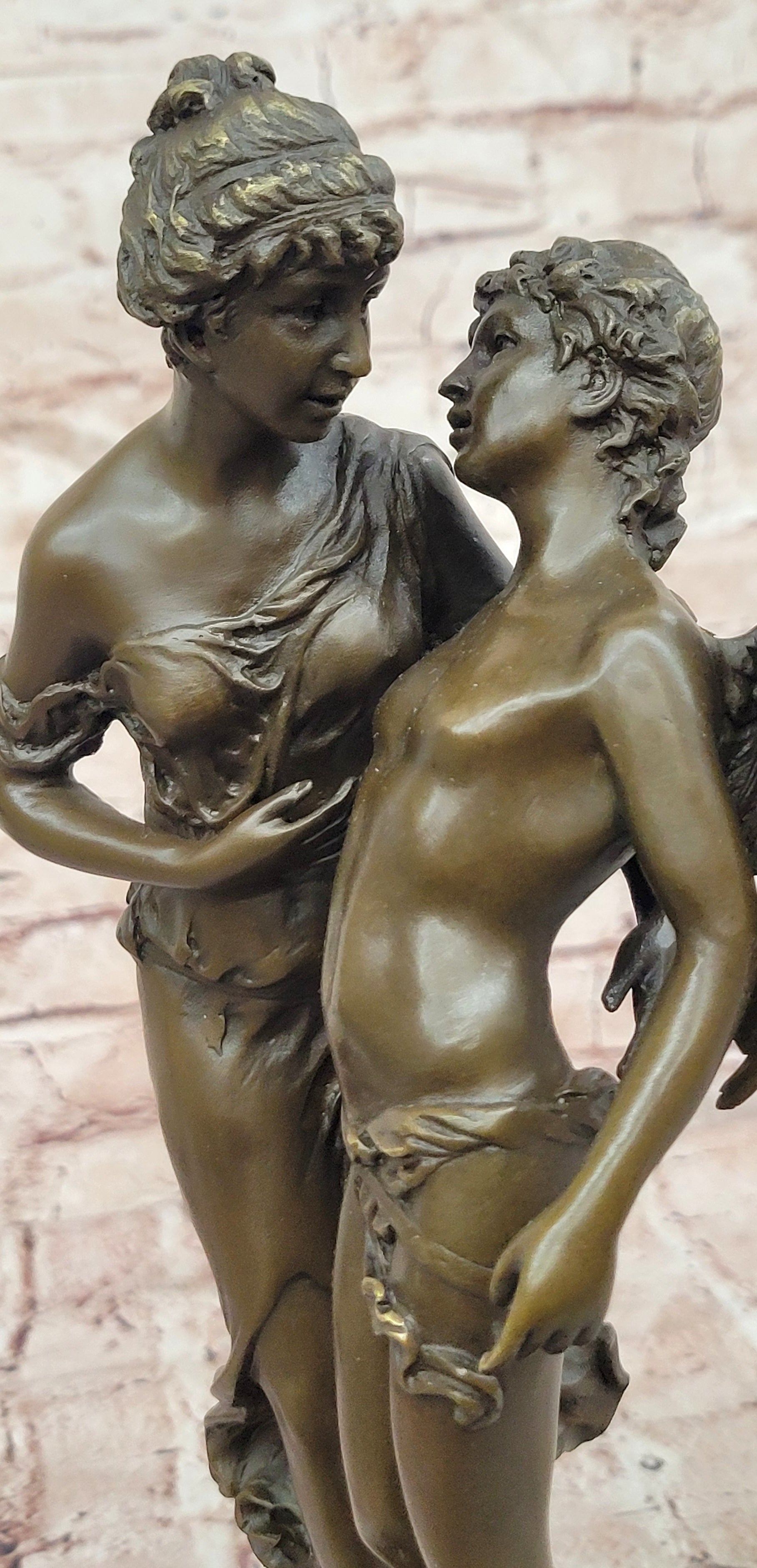 Bronze Mythological Love Sculpture Eros and Psyche Signed Ferville Fine Art