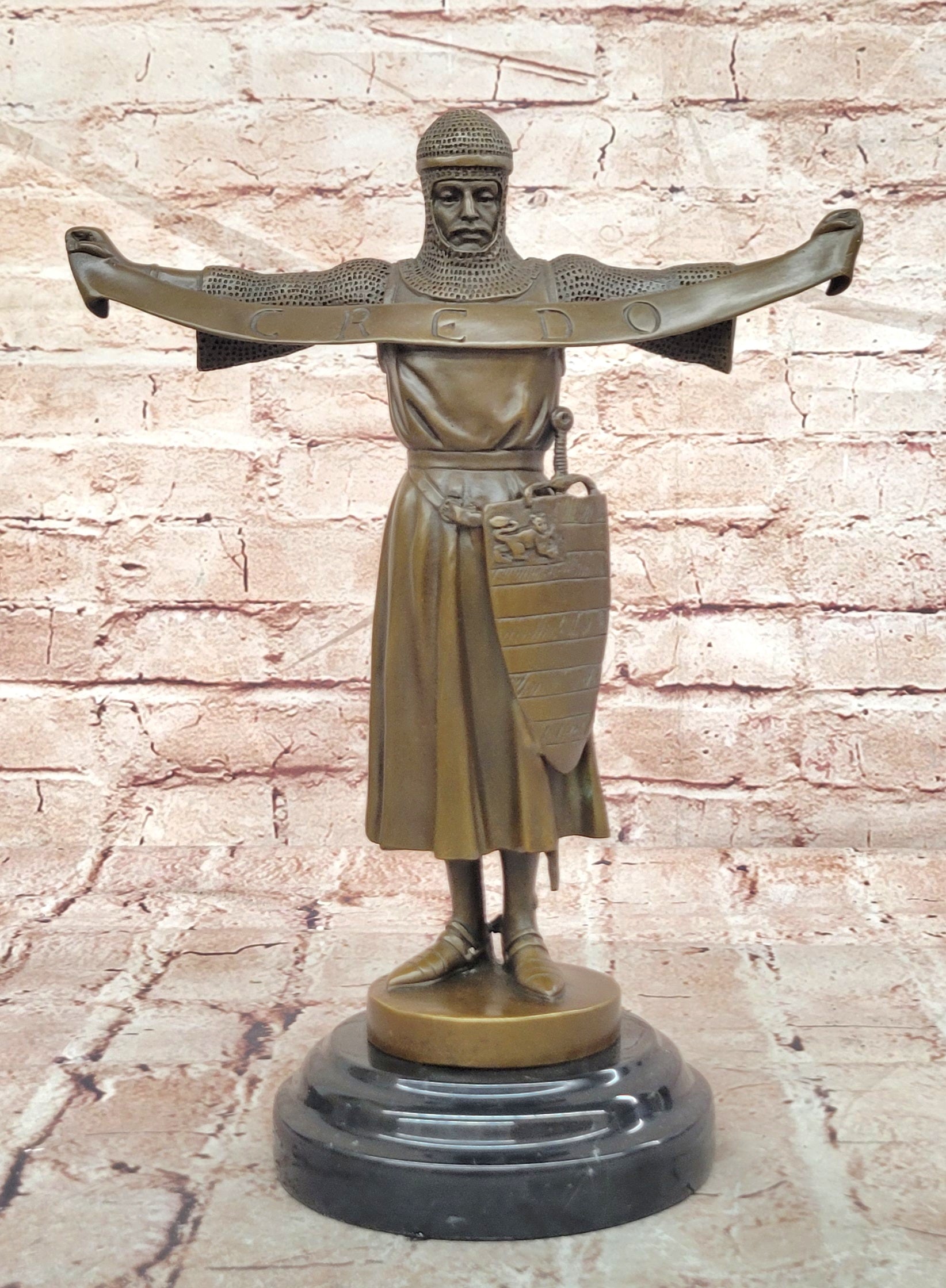 Fremiet Bronze Fine Art Sculpture Credo Figurine Hand Made Collectible Statue