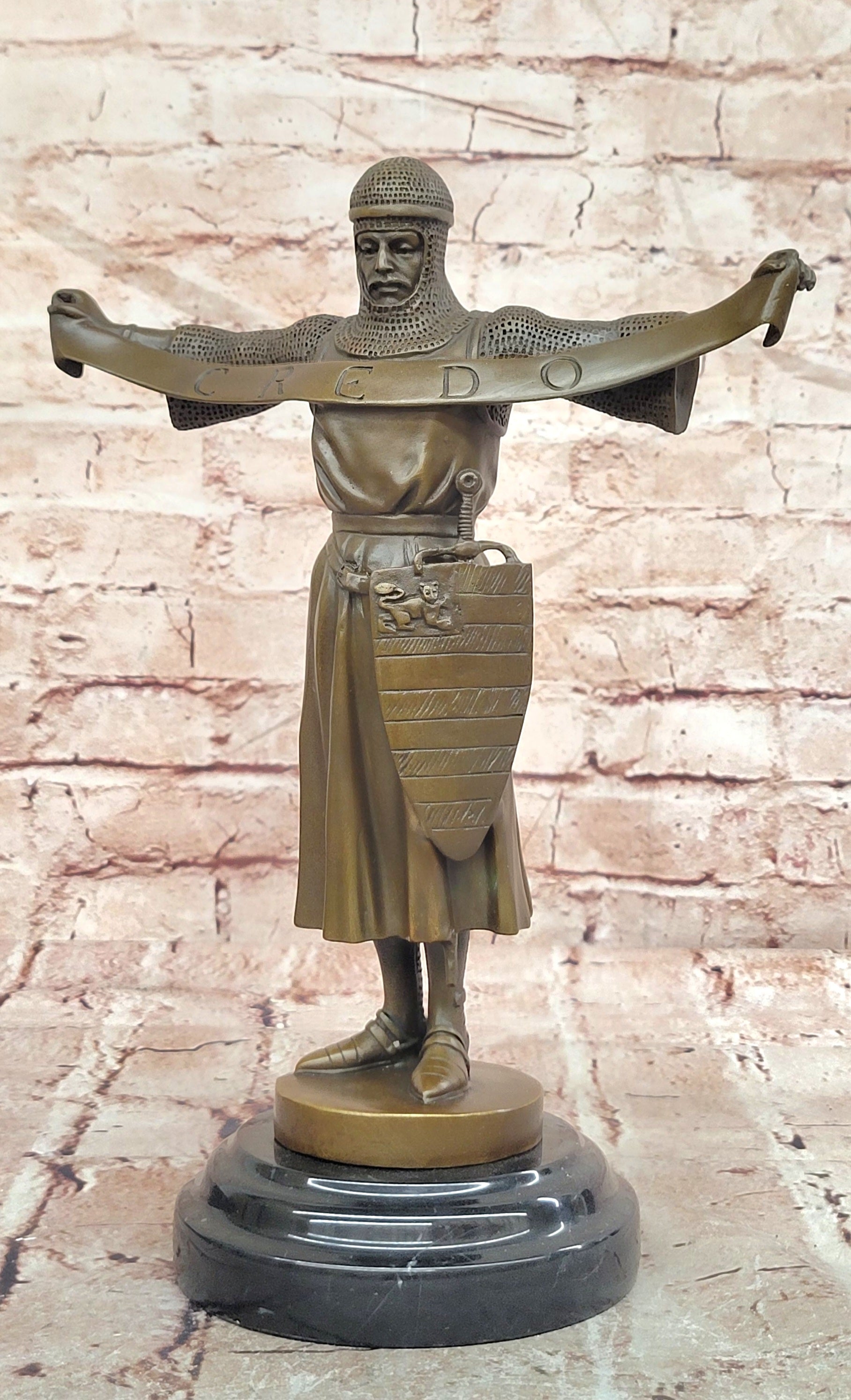 Fremiet Bronze Fine Art Sculpture Credo Figurine Hand Made Collectible Statue