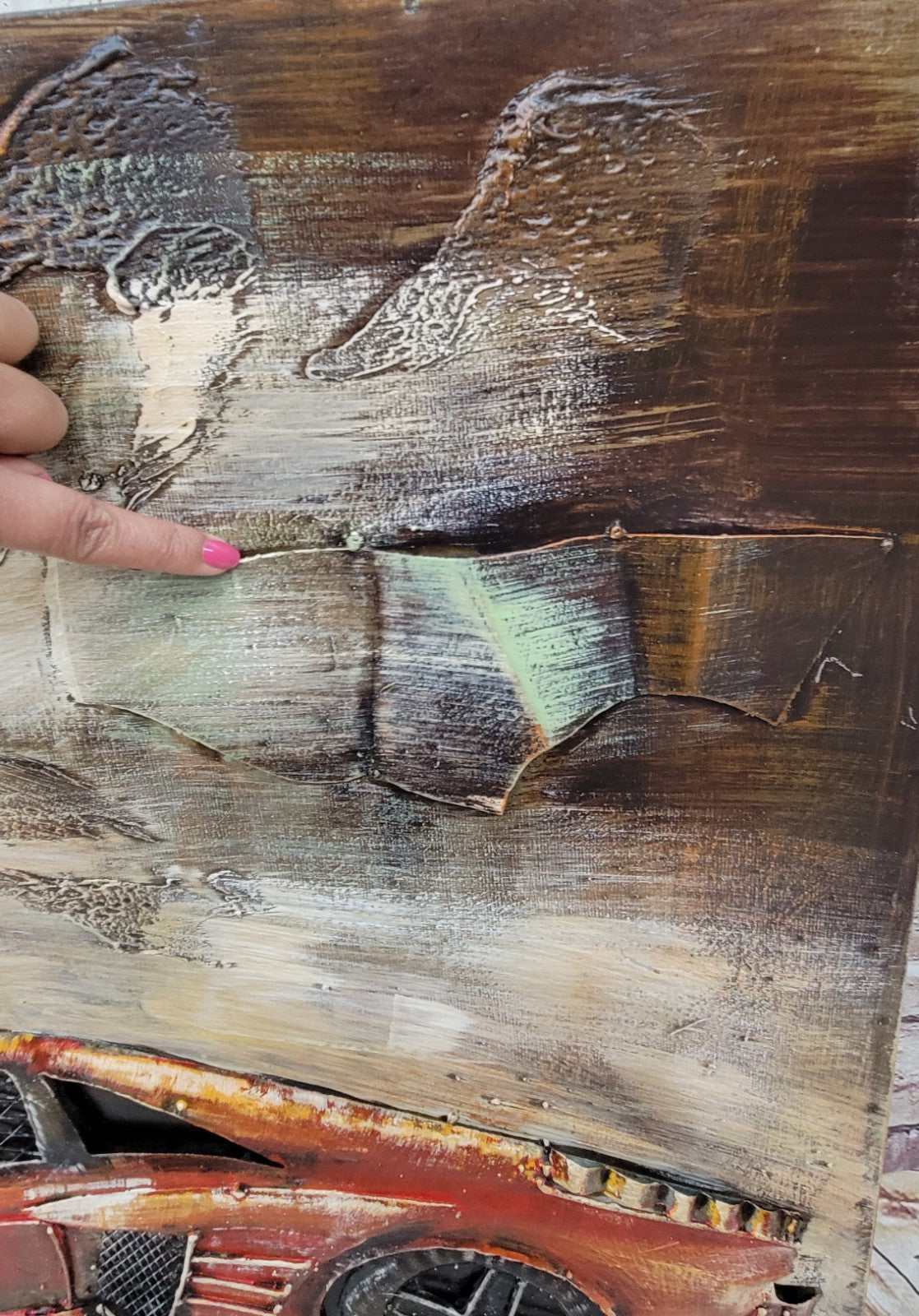 Metal Decoration Oil Painting Wall Art New Racing Car Collectible Artwork