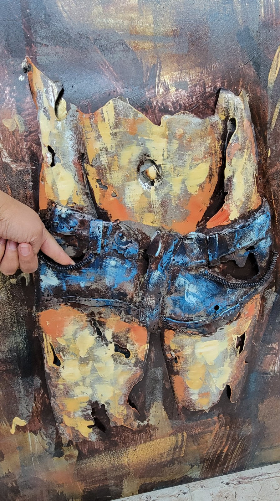 3D Wall Mounted Metal Sculpture Statue Woman and Daisy Ducks Mixed Media Art