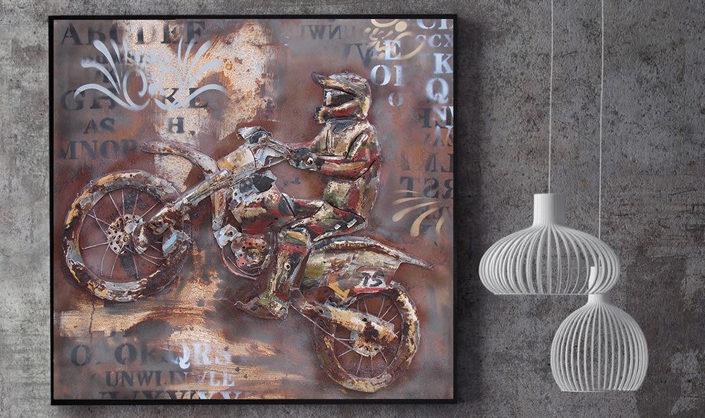 3D Metal Wall Art is hand crafted using galvanized metal to prevent Rusting