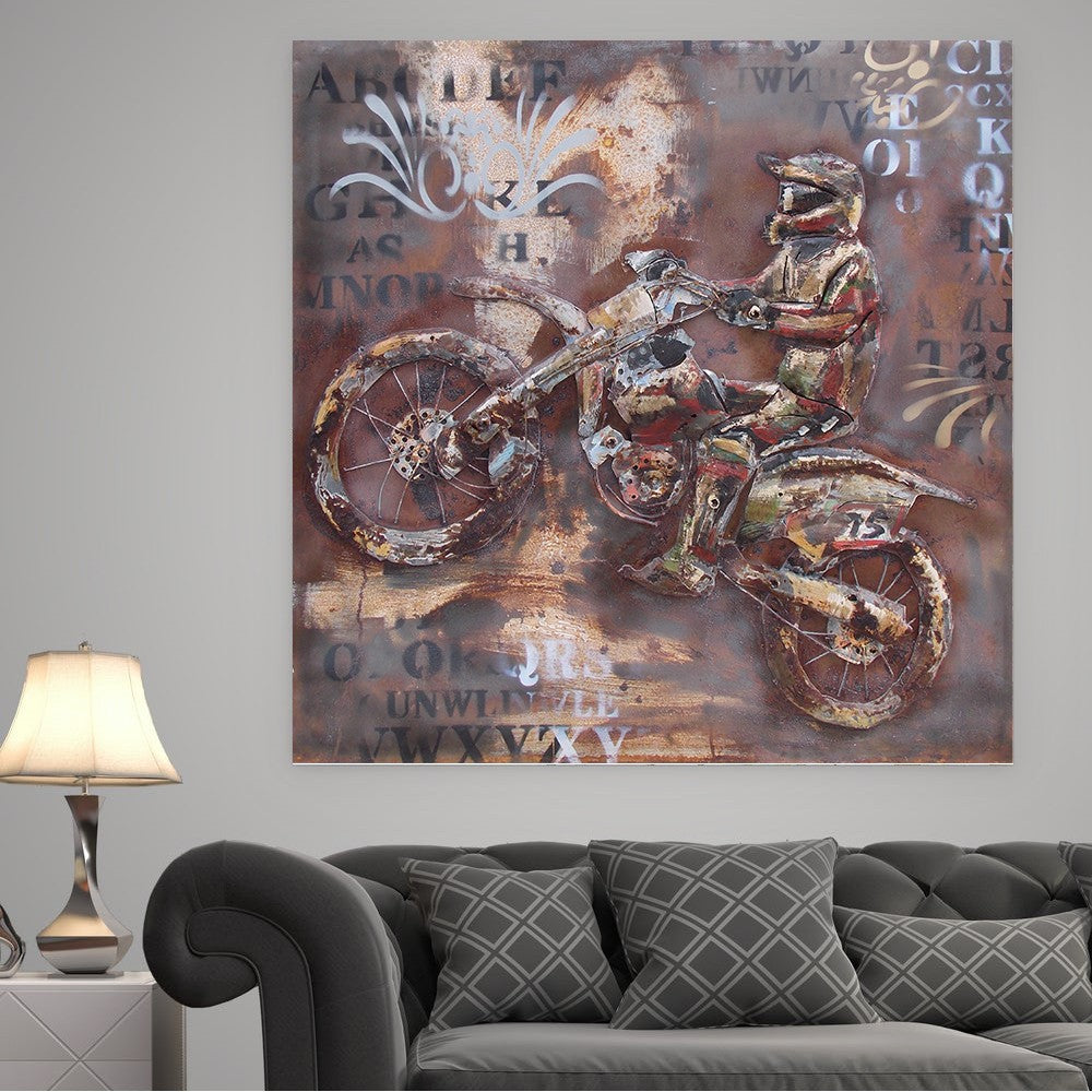 3D Metal Wall Art is hand crafted using galvanized metal to prevent Rusting
