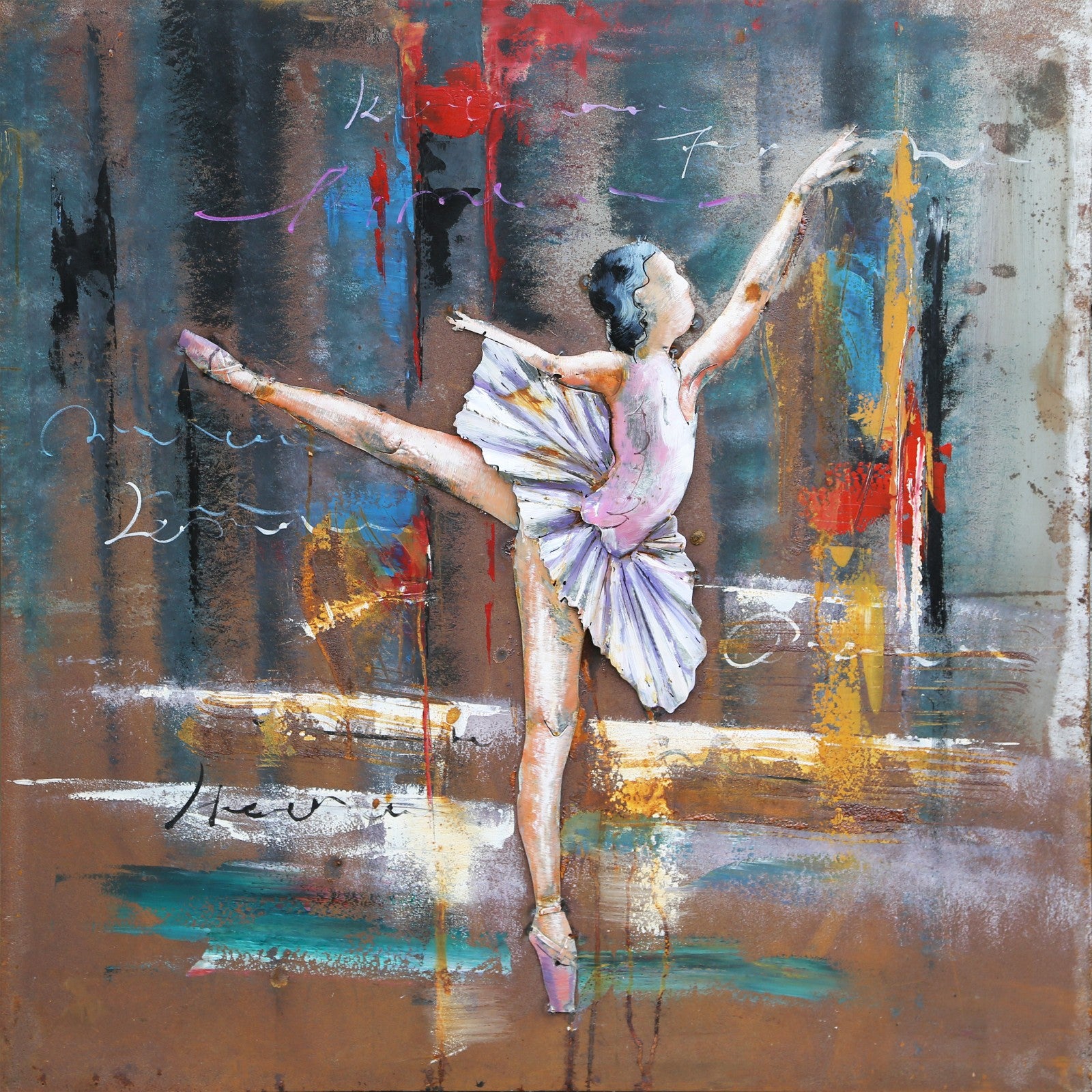 Beautiful 3D Ballerina Ballet Modern Abstract Artwork Detailed Painting Sale