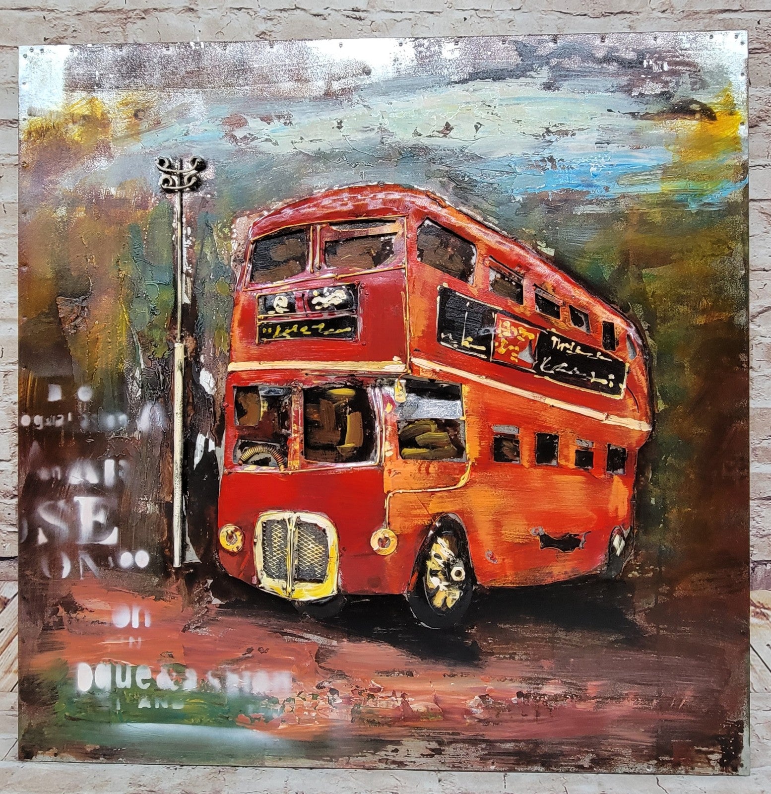 Wall Art Touring London 3D Metal Art Double Decker Bus Home/Garden Decor
