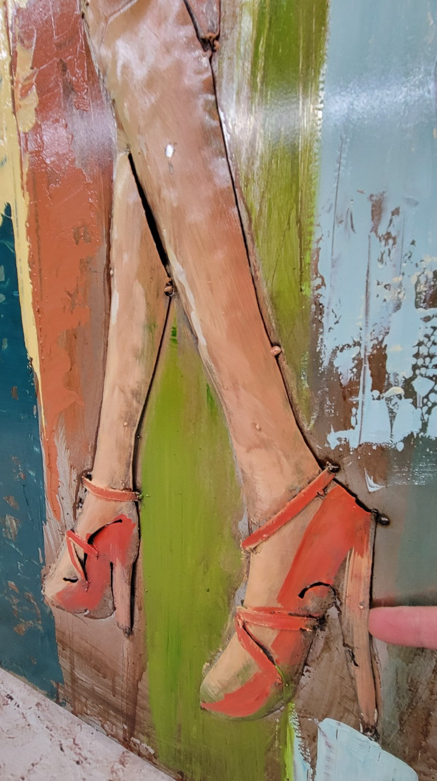 Original Fashion Painting by European Finery Figurative Art on Metal Canvas