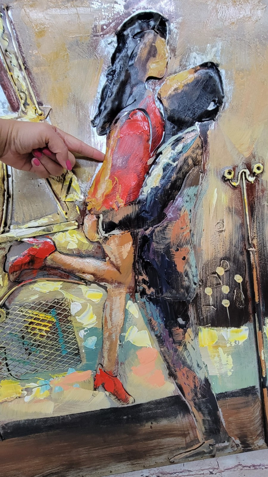 3-D Museum Quality Collector Edition Couple in Parise oil Painting Figure