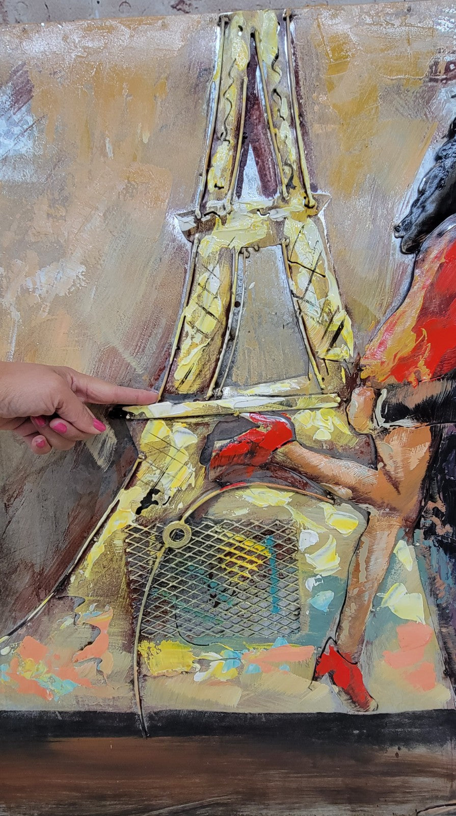 3-D Museum Quality Collector Edition Couple in Parise oil Painting Figure