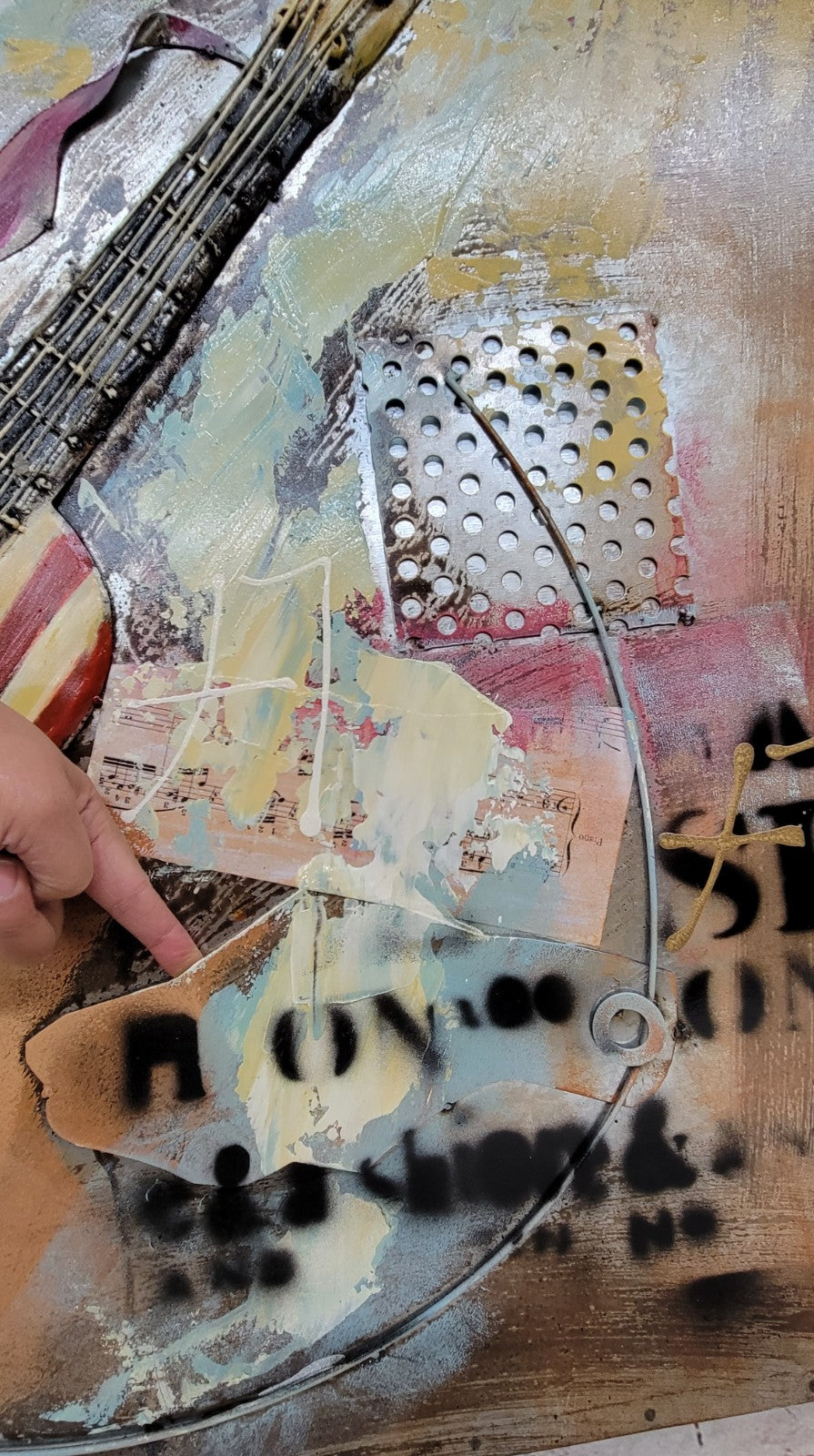 Music Lover 3D Art American Bad Ass Design Handcrafted Wall Decor for Concert Hall