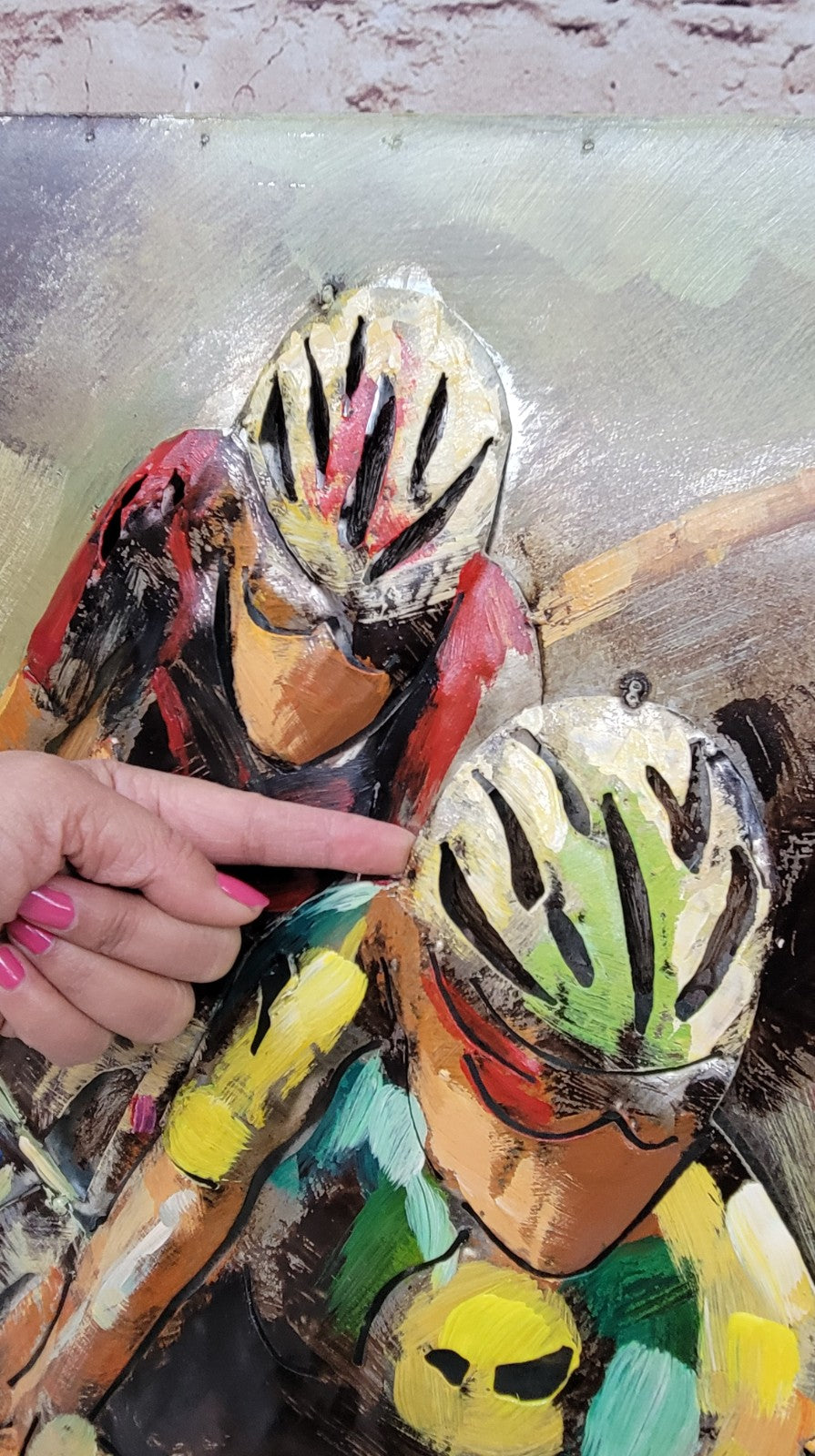 3D METAL PAINTING MULTI COLOR RETRO BICYCLE 80X120CM WALL MOUNT 3-D ART