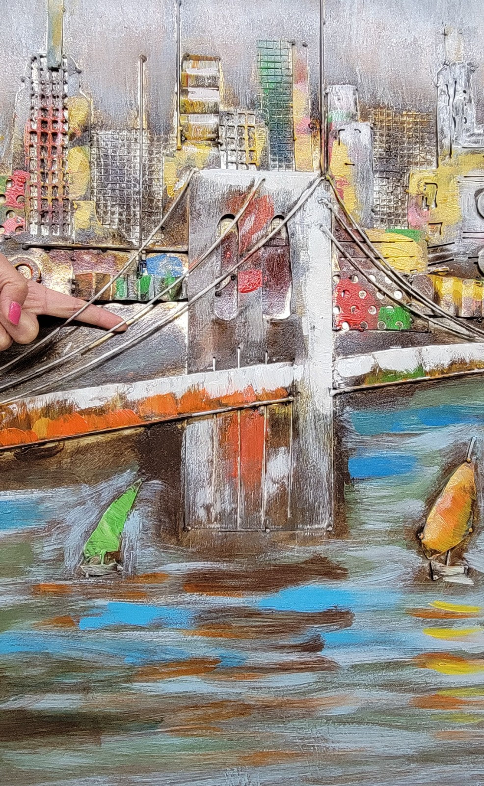 3D Mural Modern Abstract Art Oil Painting New York City Classic Artwork Gift