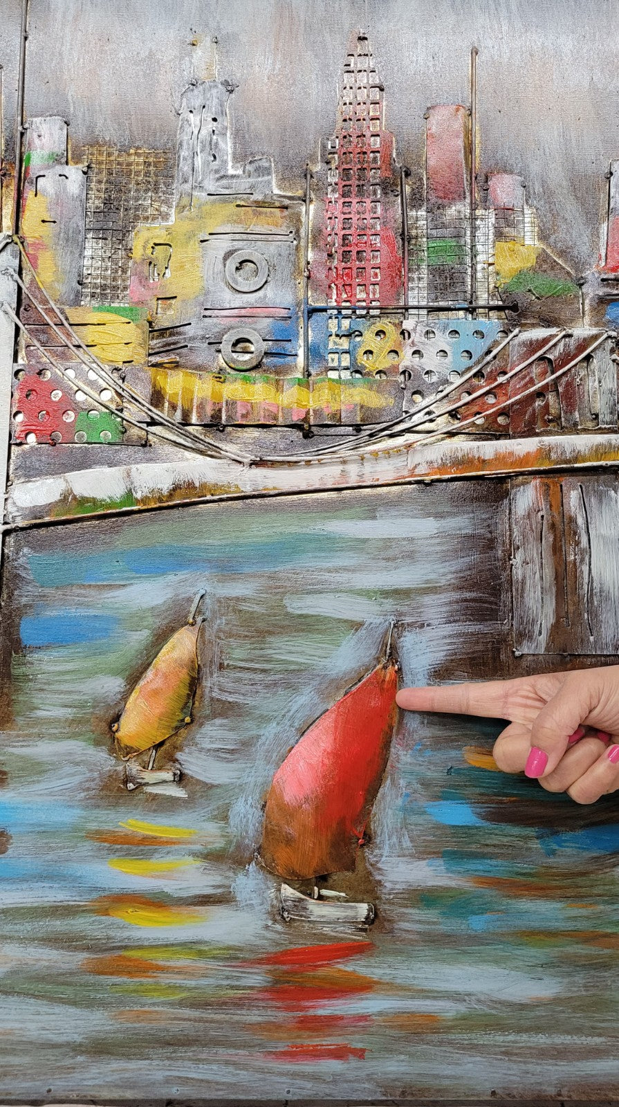 Handcrafted New York 3D Wall Art Acrylic Canvas Urban Style Home or Office Decor