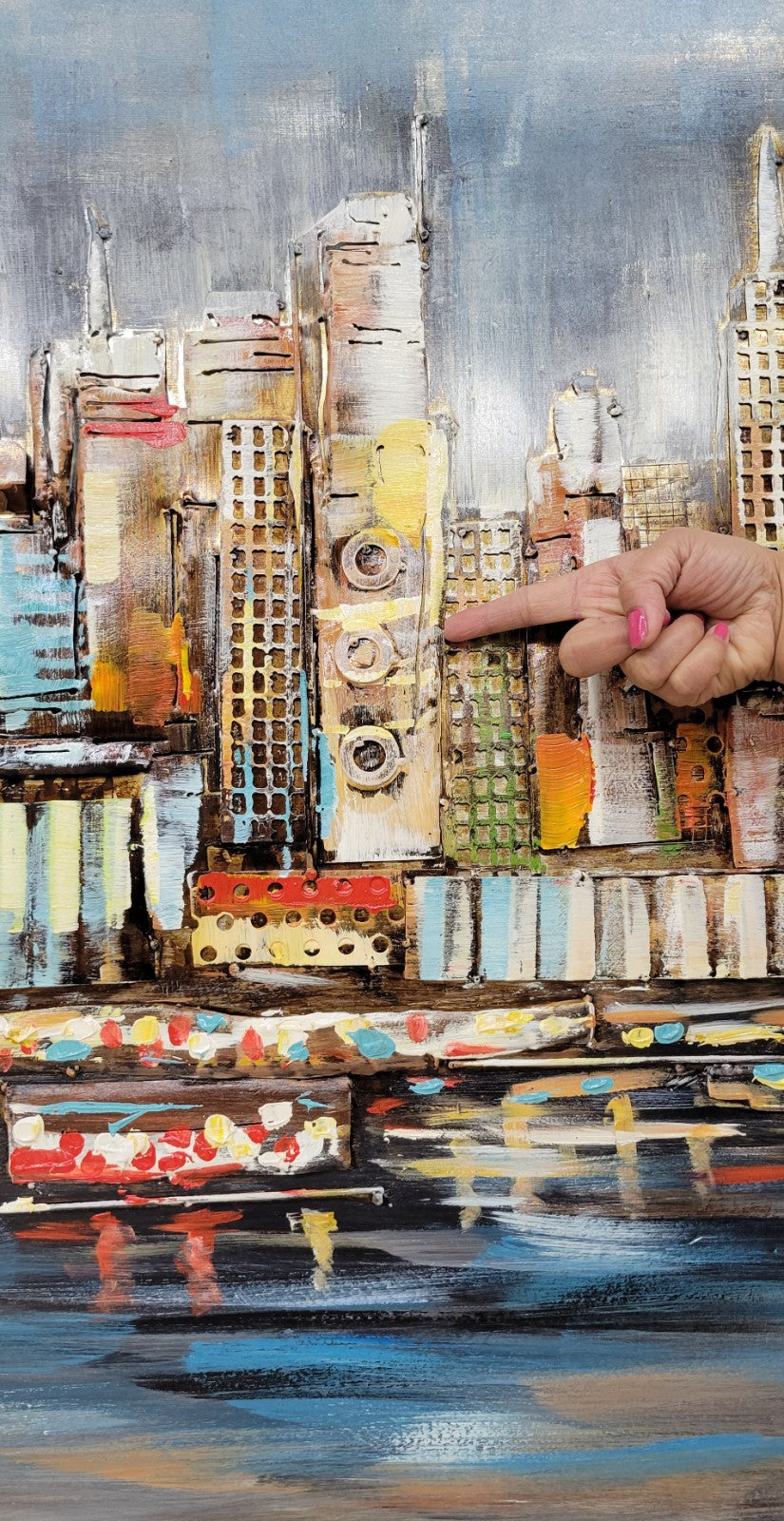 Designart New York City Manhattan Skyscrapers Cityscape Canvas Print - 32" X 40"