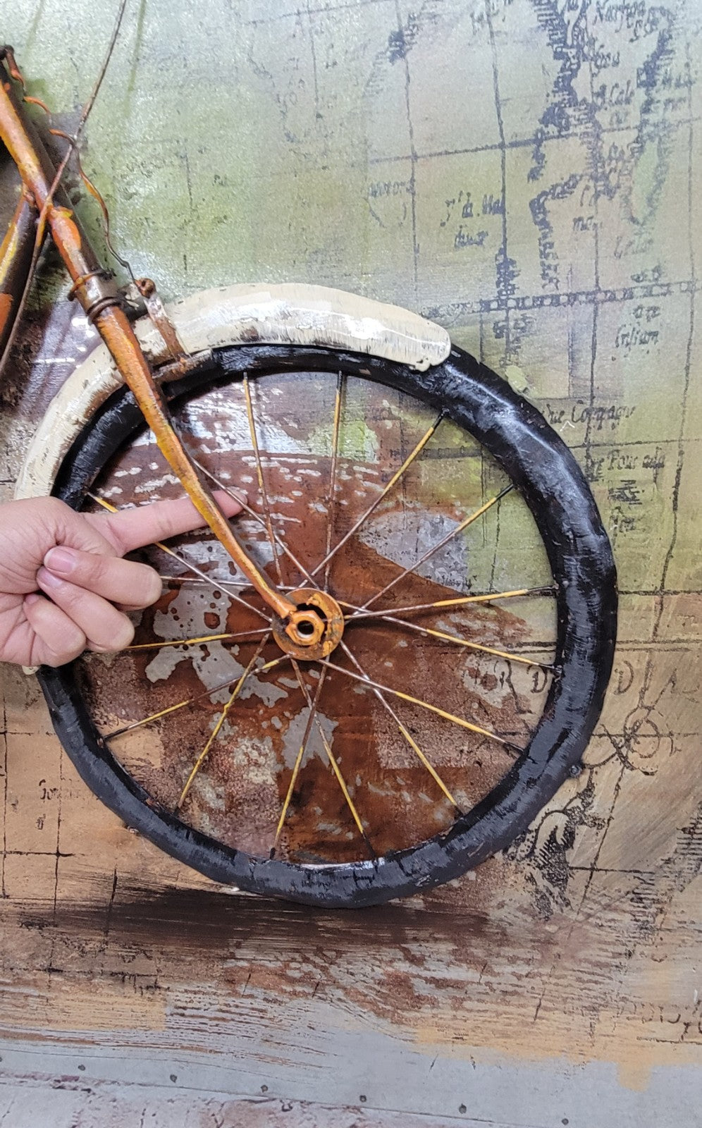 Hot sale 2021 living room decorations petrified wood home decor new innovative 3d bicycle Figurine