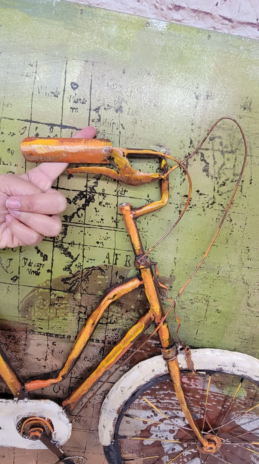 Hot sale 2021 living room decorations petrified wood home decor new innovative 3d bicycle Figurine