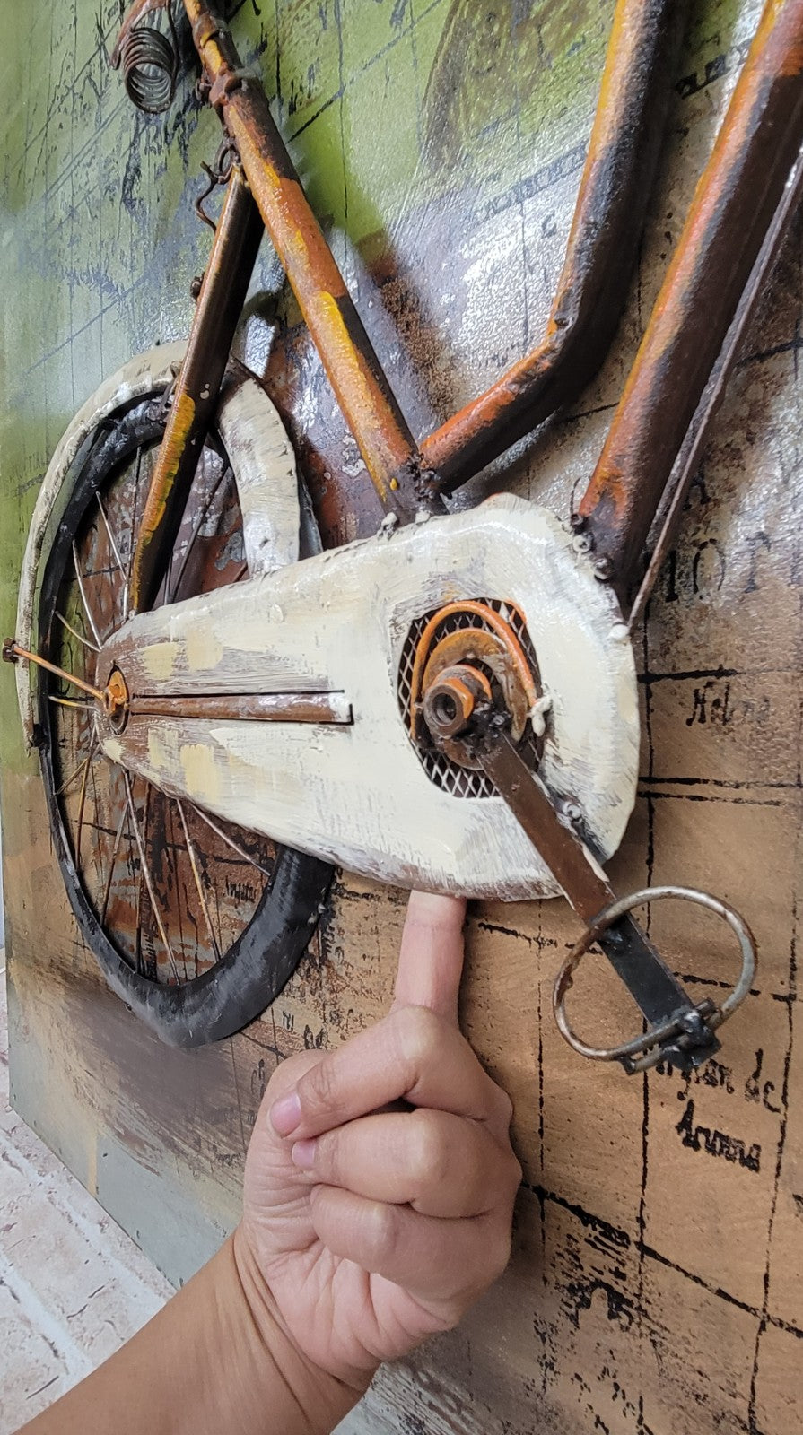 Hot sale 2021 living room decorations petrified wood home decor new innovative 3d bicycle Figurine