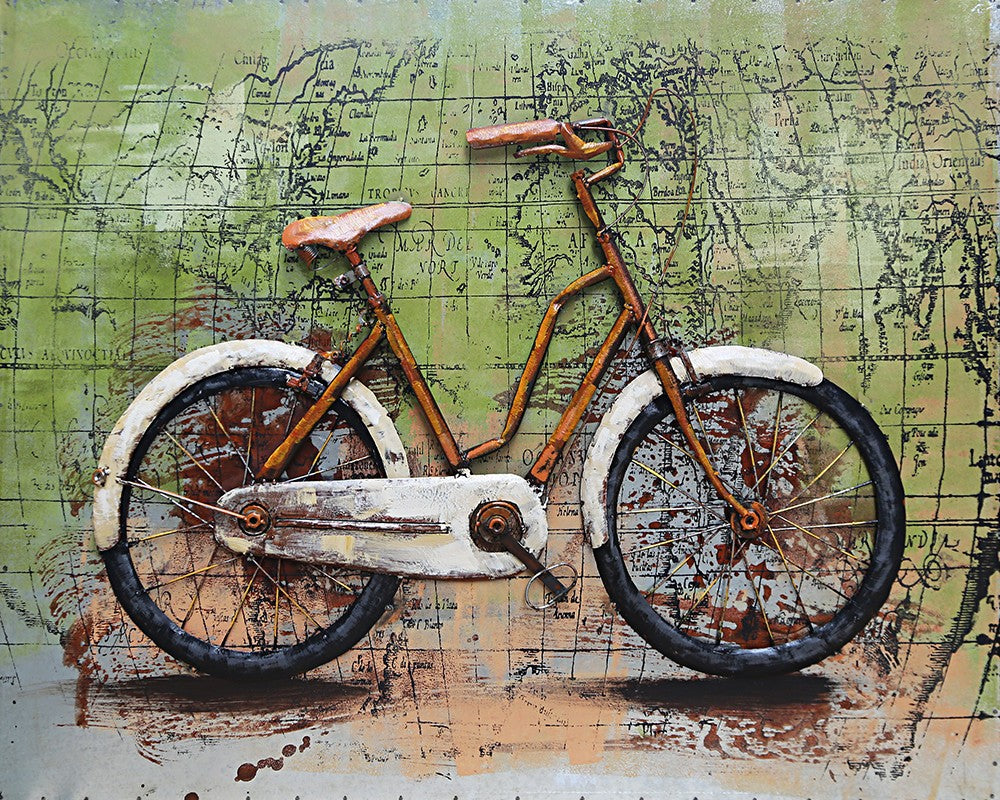 Hot sale 2021 living room decorations petrified wood home decor new innovative 3d bicycle Figurine