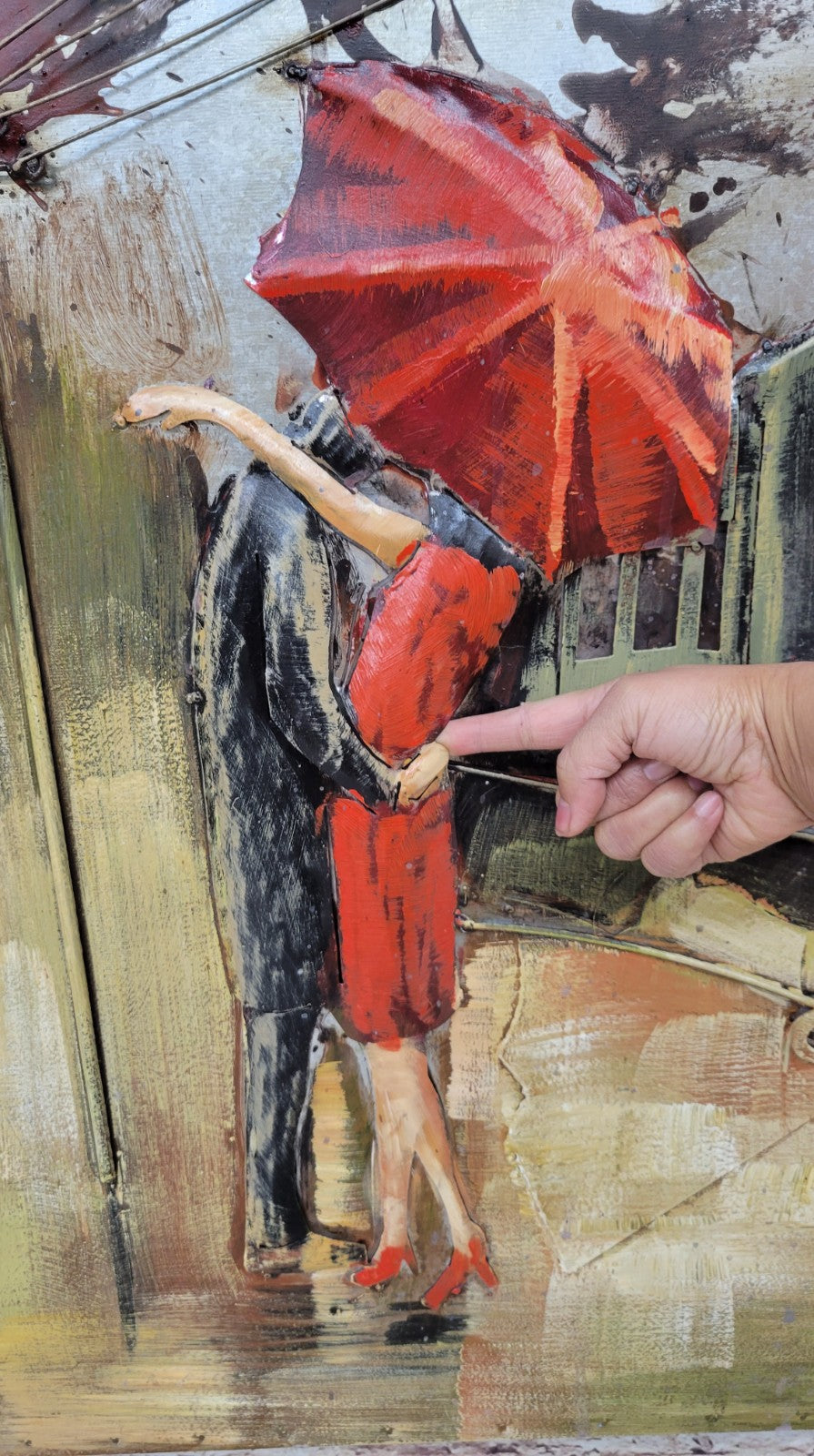 Wall Art 3D Train Full Steam Ahead Man Woman Kissing Classic Artwork Gift