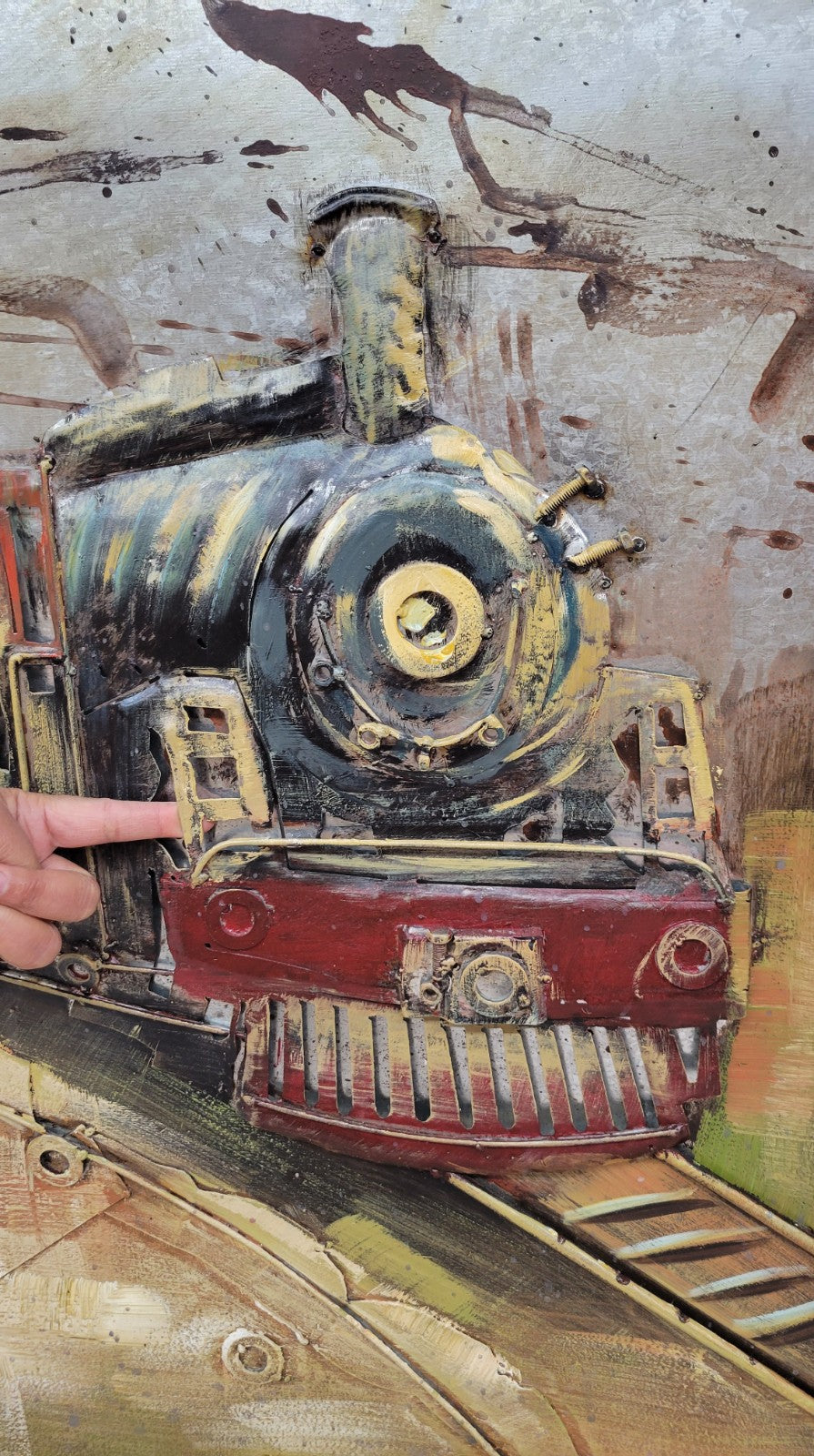 Wall Art 3D Train Full Steam Ahead Man Woman Kissing Classic Artwork Gift