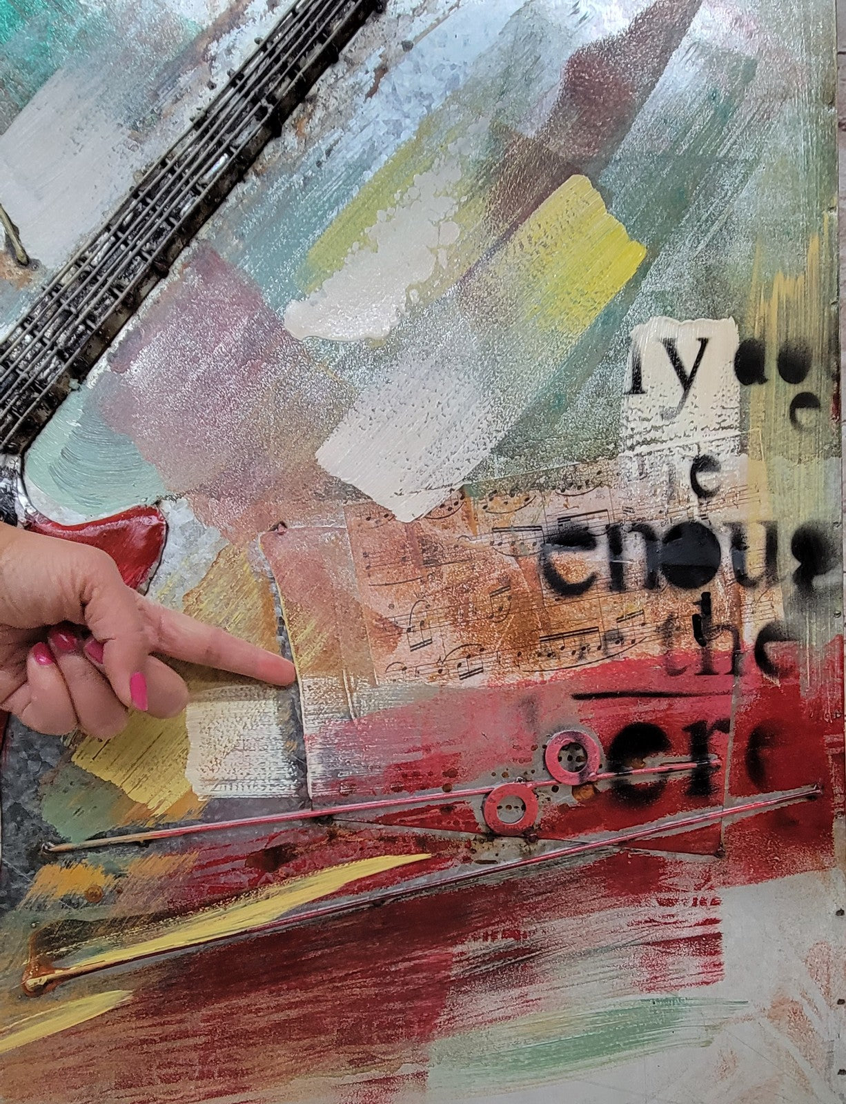 New 3D Metal Guitar Painting, Guitar Music Wall Art Handcrafted Fine Art