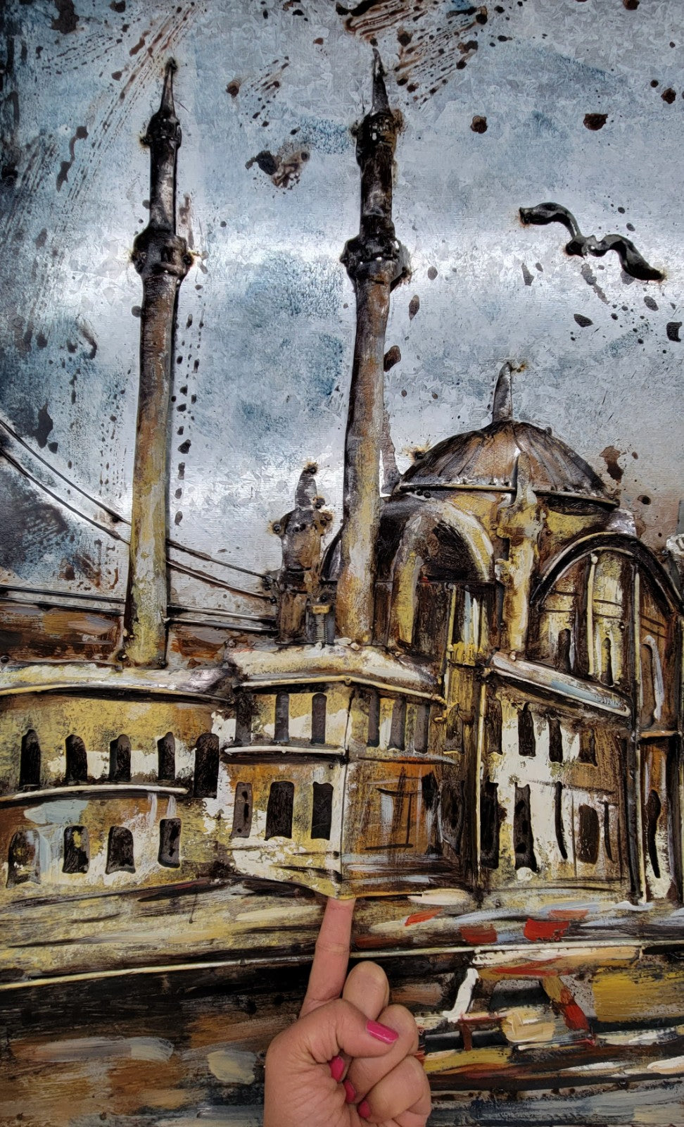 Istanbul Hagia Sophia 3D Wall Painting Handcrafted Turkish Oil Art on Metal