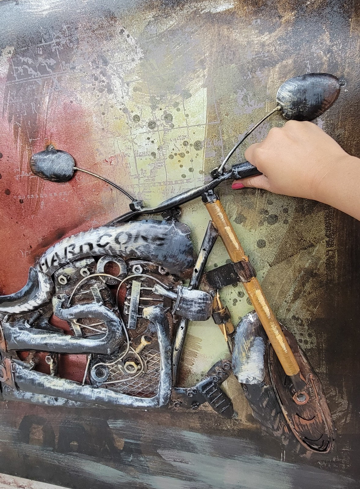 3D Wall Art, Motorcycle, Oil Painting Harley Davidson Bike Canvas Frame Sale