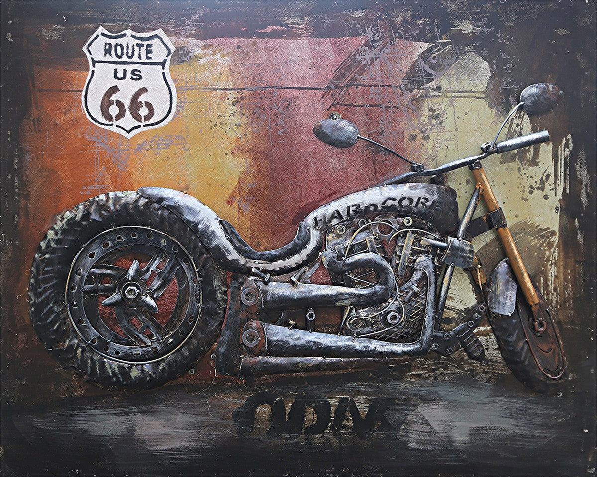 3D Wall Art, Motorcycle, Oil Painting Harley Davidson Bike Canvas Frame Sale