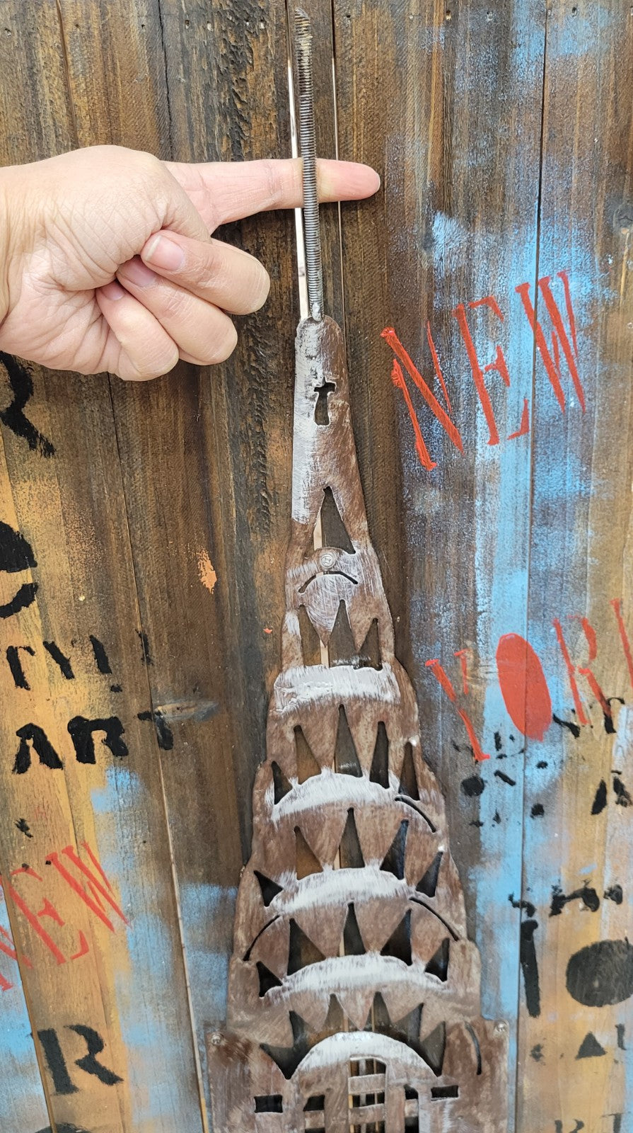 Chrysler Building 48-Inch Long Real Oak Wood Canvas Wall Art Decor Sale