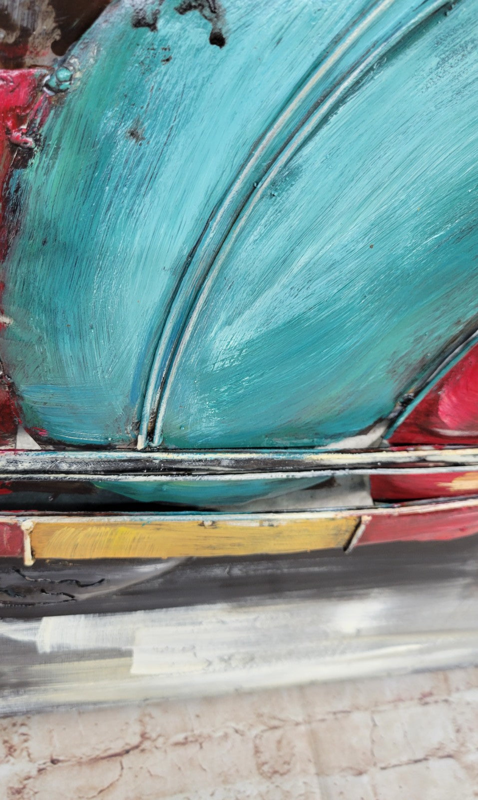 Metal 3D painting 80 X 80 CM VW Beetle Car Multi Color Artwork Figurine