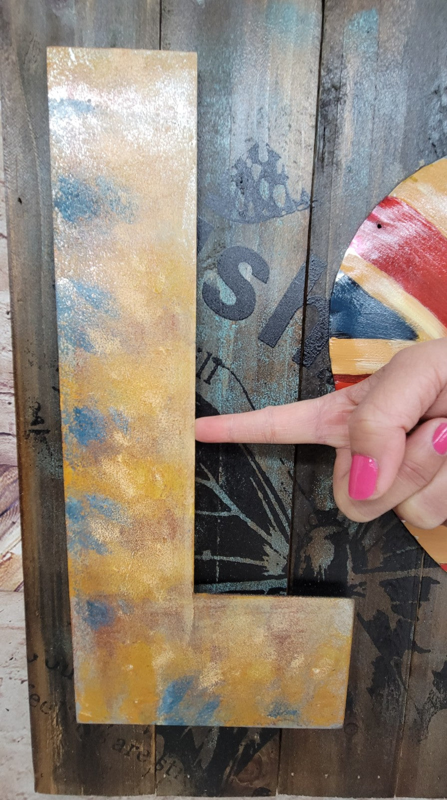 Original Acrylic Metal painting "Colours of Love" Home Office Decoration Sale