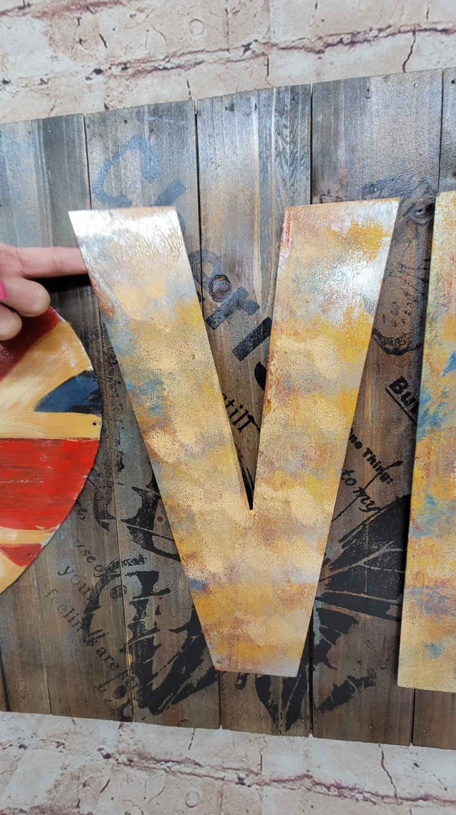 Original Acrylic Metal painting "Colours of Love" Home Office Decoration Sale