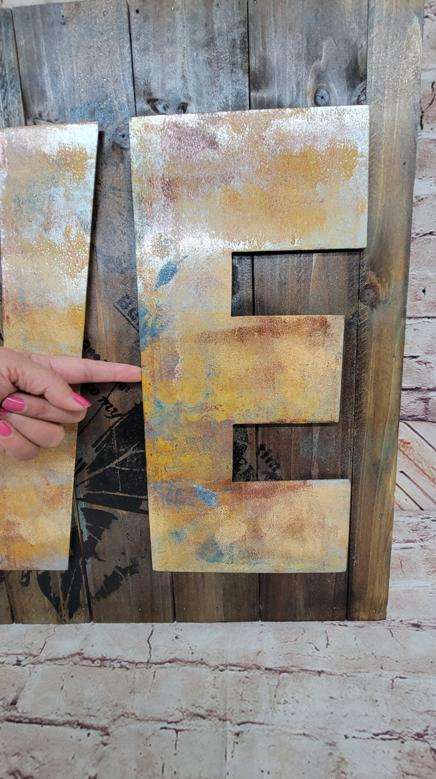 Original Acrylic Metal painting "Colours of Love" Home Office Decoration Sale