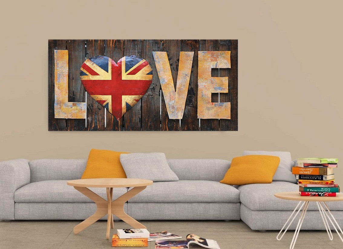 Original Acrylic Metal painting "Colours of Love" Home Office Decoration Sale