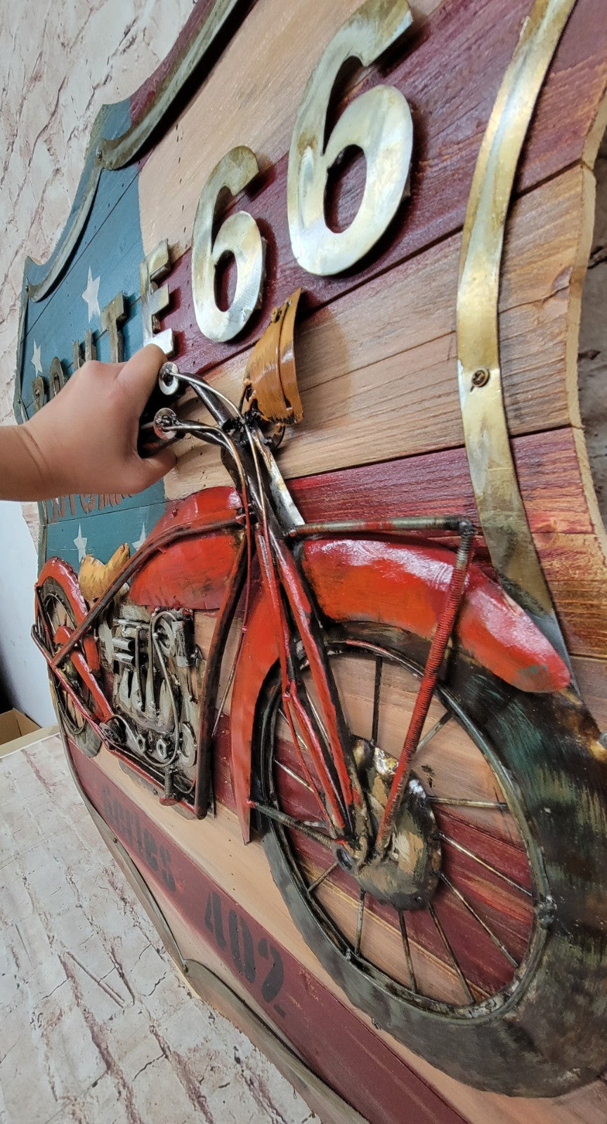 Handcrafted 3D home or office Decor with a Wood Canvas Harley Davidson Gift