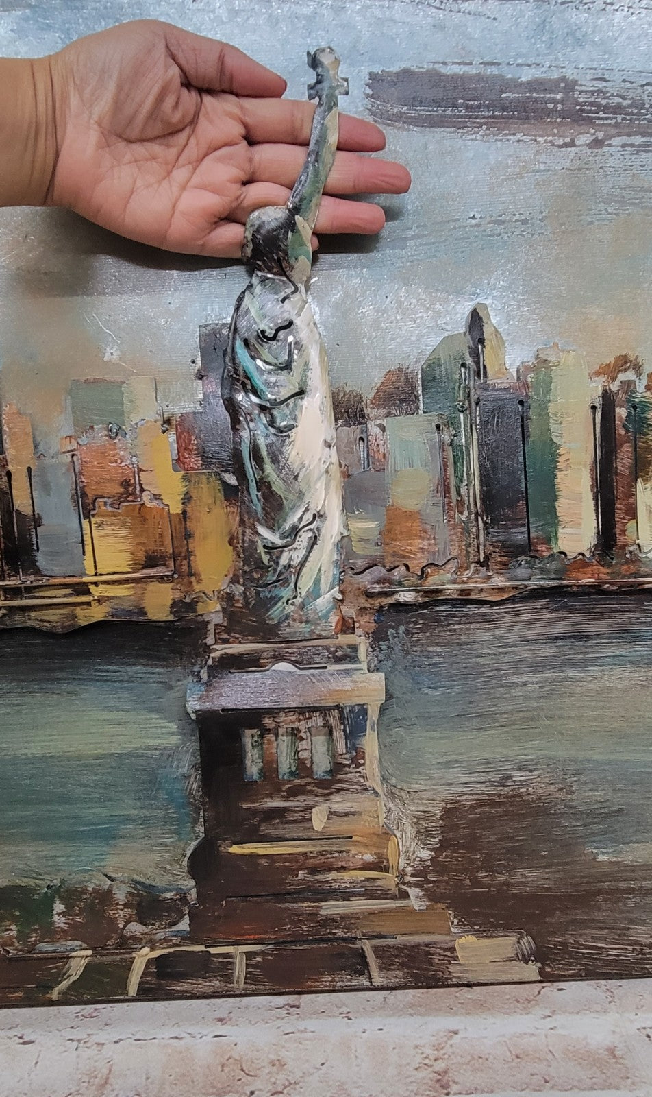 Abstract Modern Artwork Art 3D Wall Mount Painting on all Metal Canvas NEW