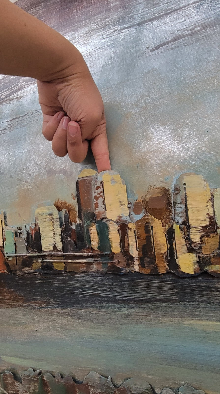 Abstract Modern Artwork Art 3D Wall Mount Painting on all Metal Canvas NEW