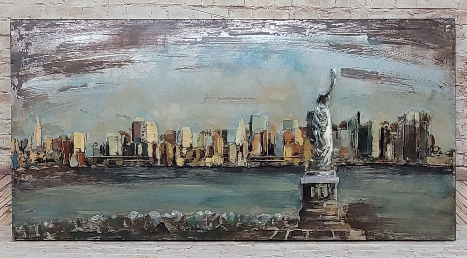 Abstract Modern Artwork Art 3D Wall Mount Painting on all Metal Canvas NEW