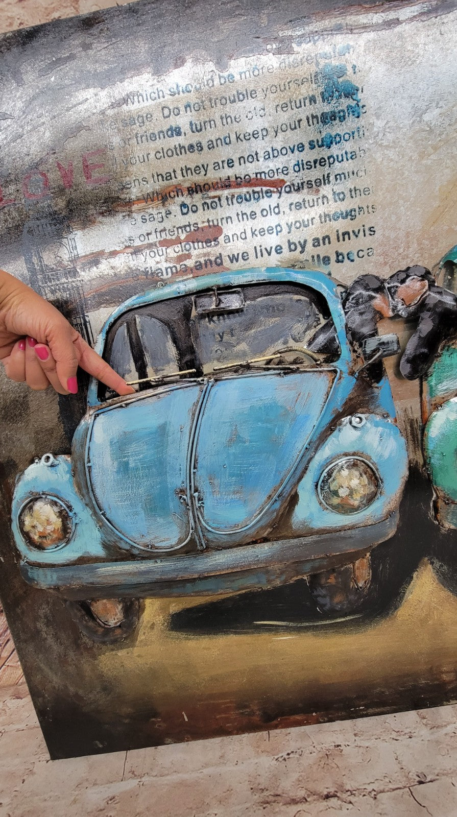 Volkswagen Beetle 3D German Automobile Metal Art Wall Decor