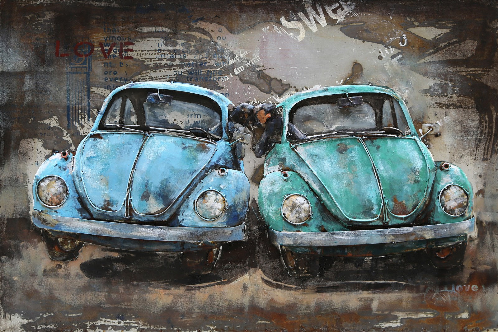 Volkswagen Beetle 3D German Automobile Metal Art Wall Decor