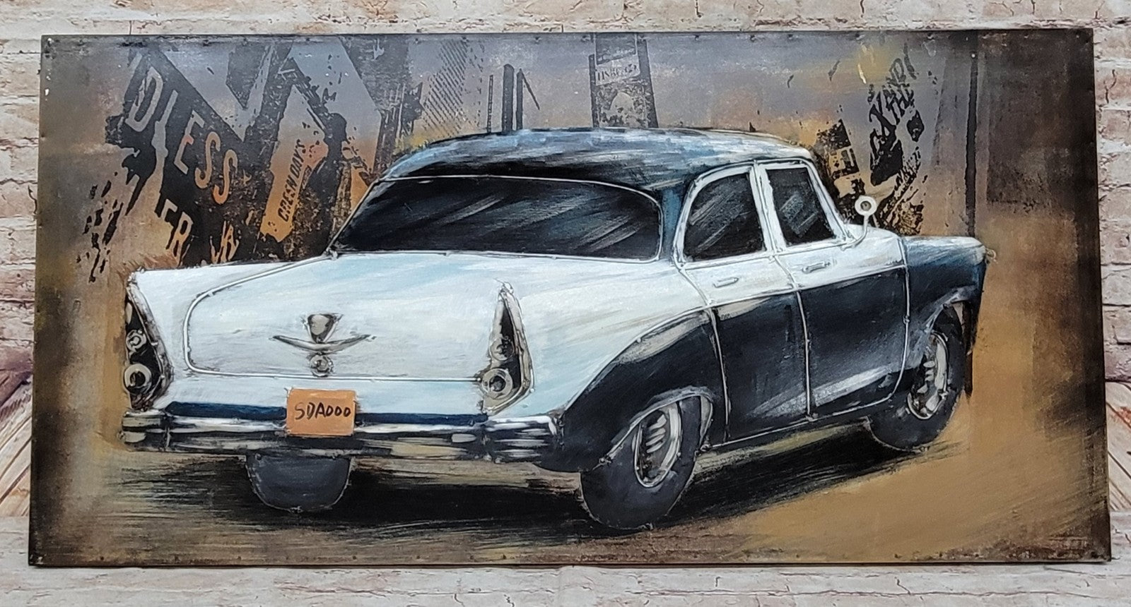 Rusty Canvas Wall Art: Old Var Drawing Paintings Metal 3D on Canvas Sale