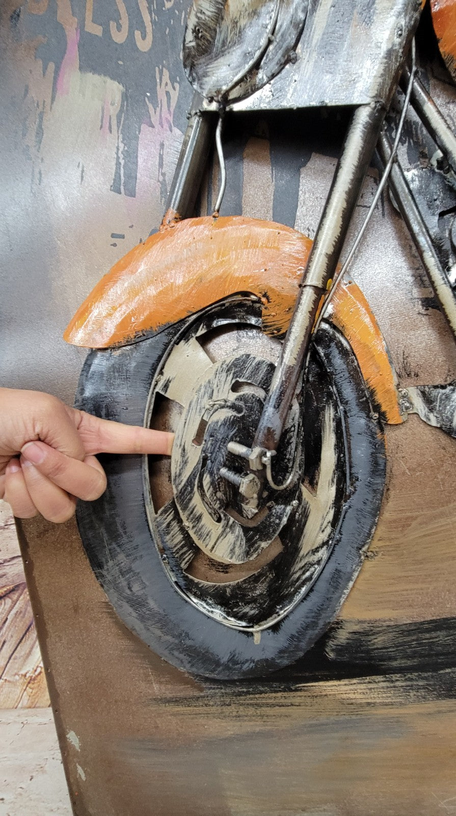 Home and garden decor custom Artwork painting 3d metal motorcycle wall Sculpture