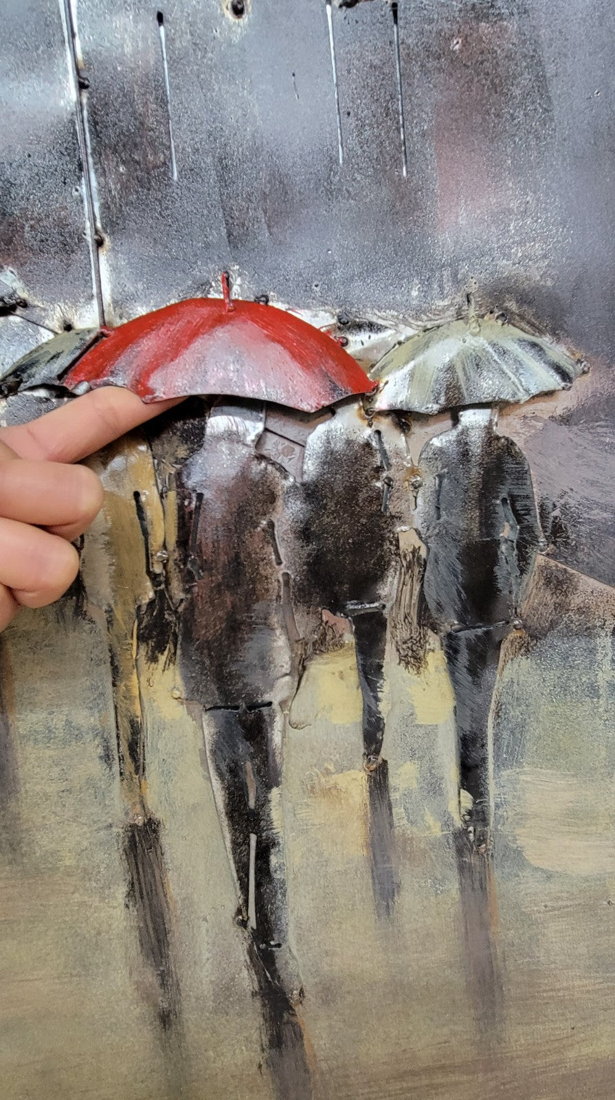 Tour de Eiffel View Wall Art In Rainy Day Large 32 by 32 Inches Metal Canvas