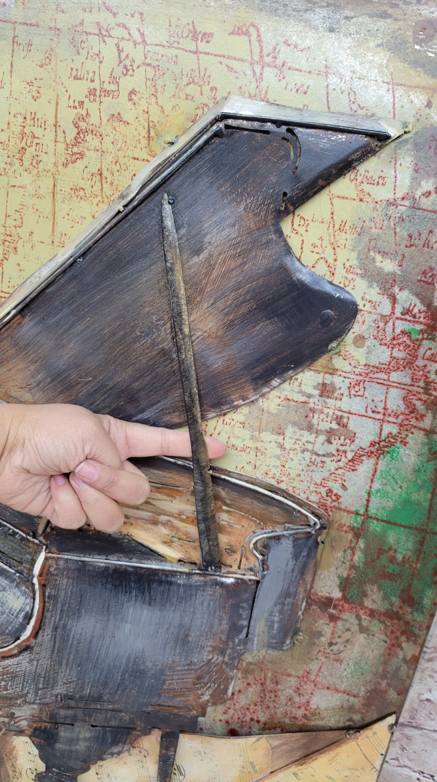 3D- Piano Oil Art Painting Piano Music Lover Perfect Gift Hand Made Artwork