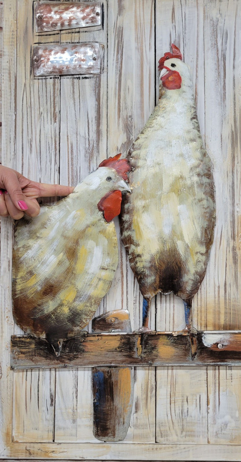 3D Rooster Wood Canvas Oil Painting 100% Hand-Made for Decor Gift