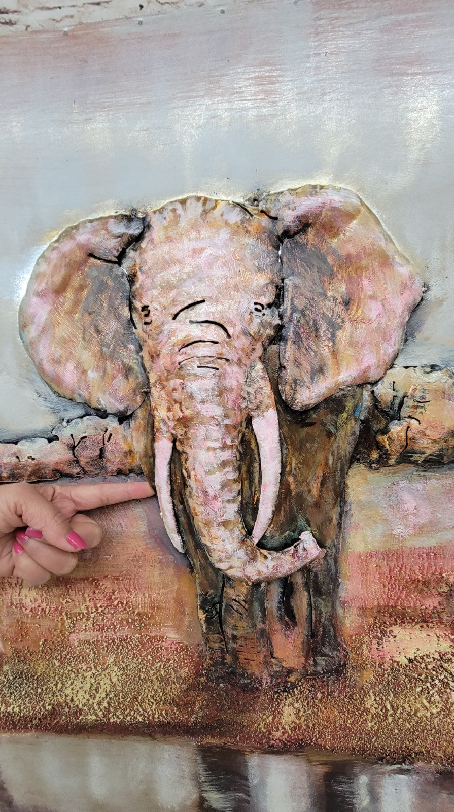 "Abstract Colorful Elephant" All Metal Canvas Wall Art Home office Decoration