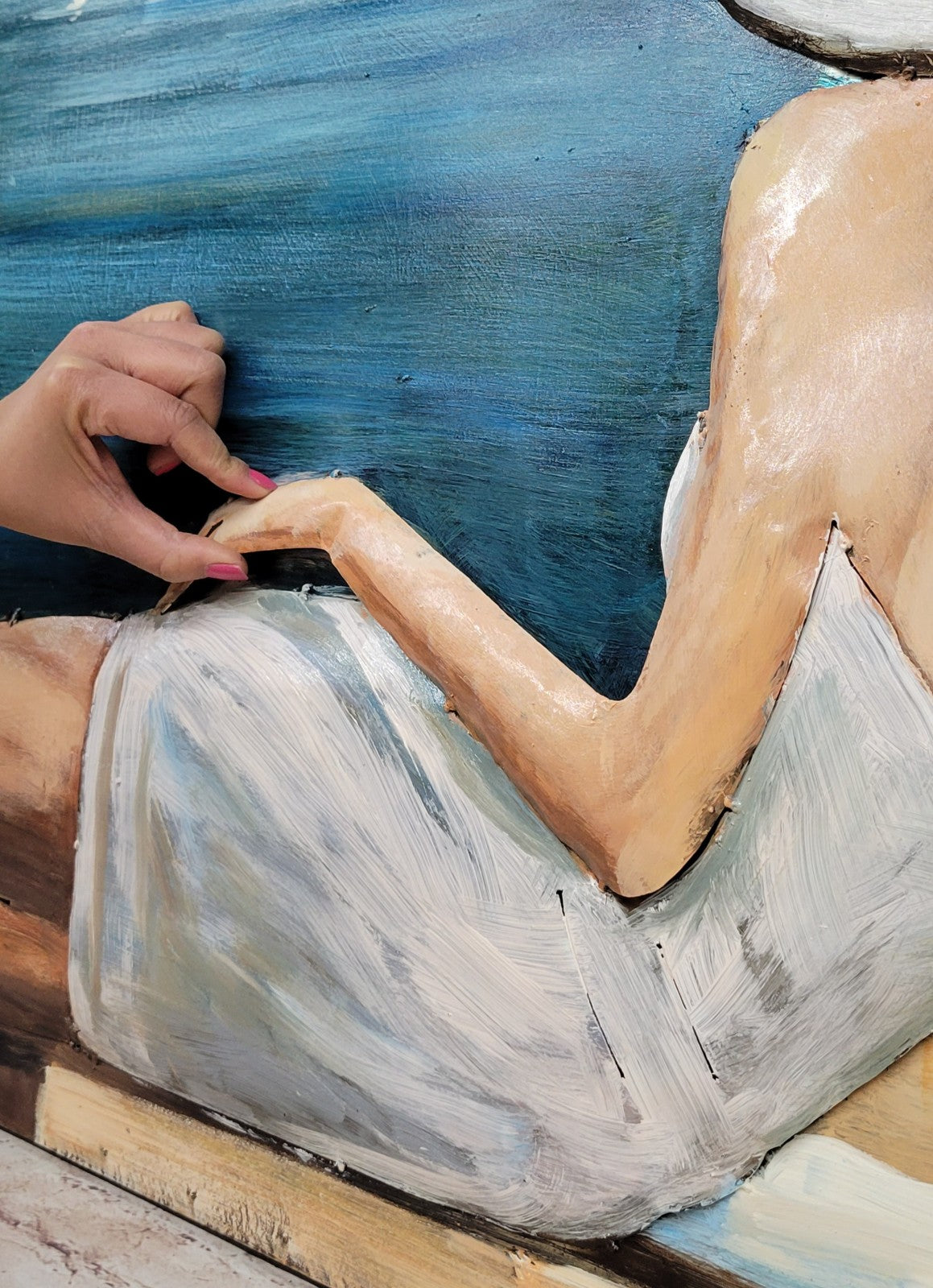 Tropical Island Canvas Wall Art, Green Palm Trees Panoramic Canvas 3-D Decor