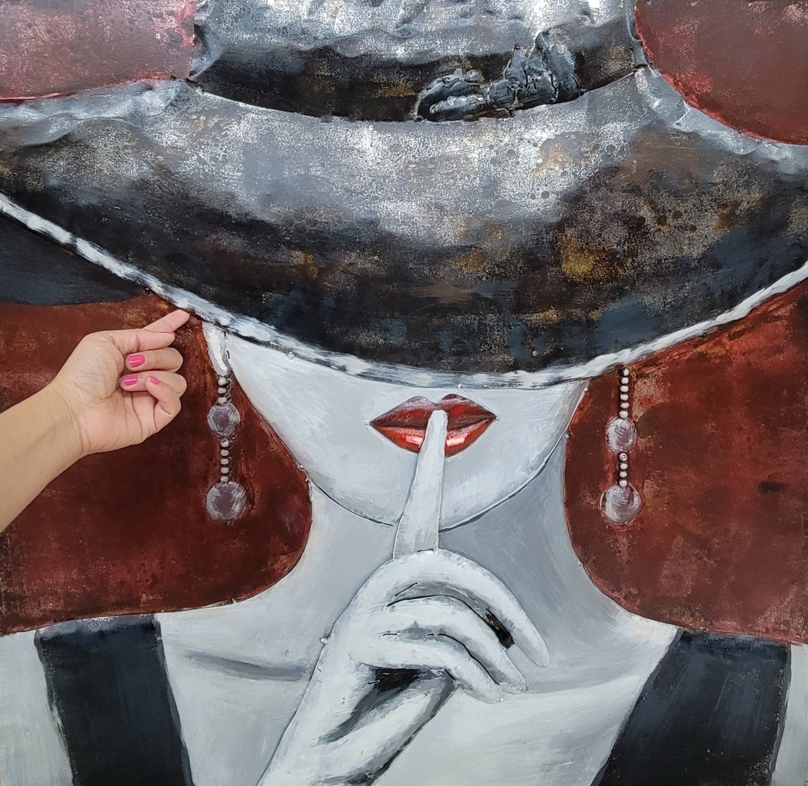 3D Oil Paintings in Figures Beautiful Girl Hand-painted Home Wall Art 4 Living Room