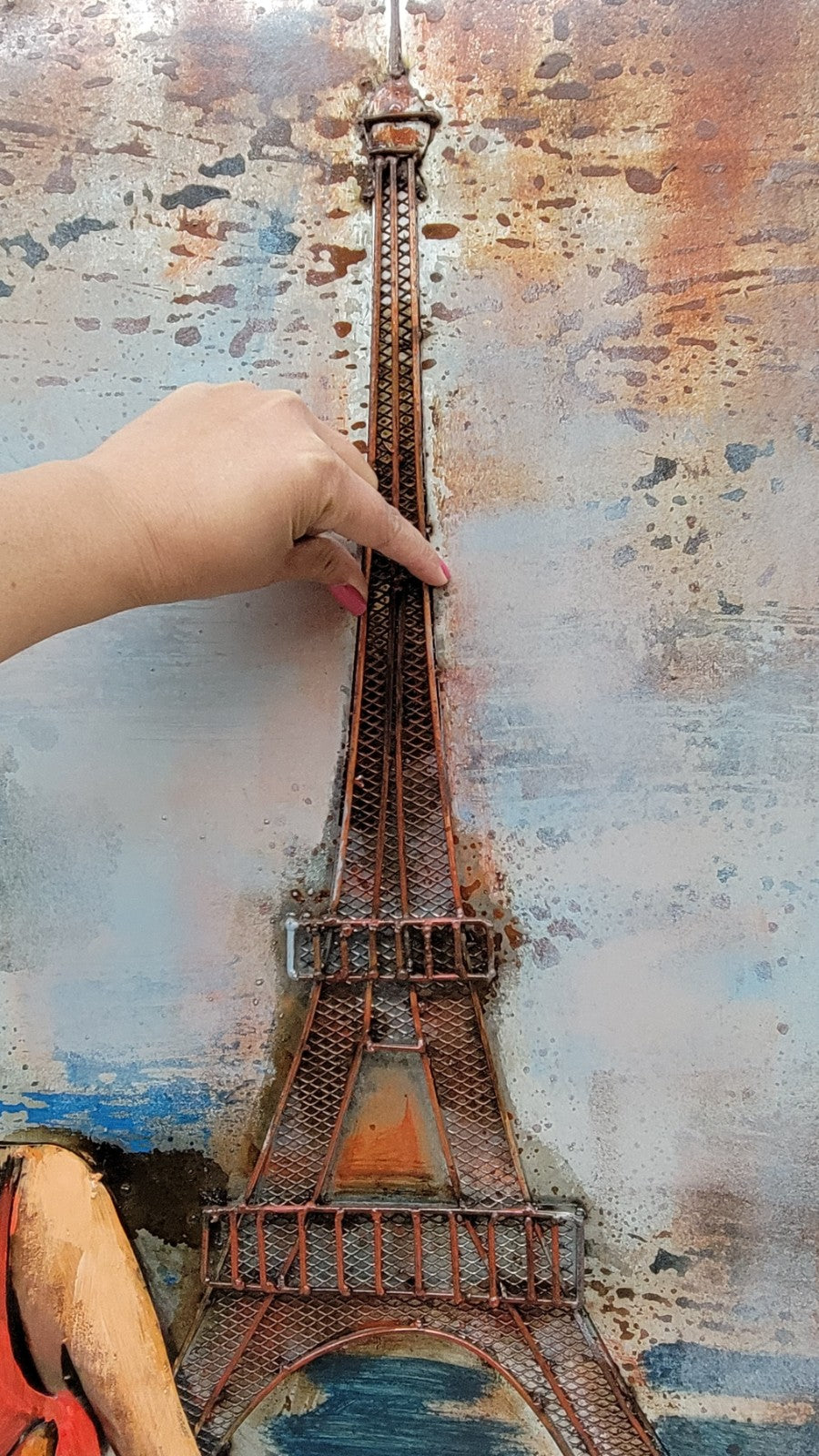 Wall Mount Ready to Hang Romantic Scene in Parise France Detailed Artwork